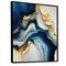 Designart 'Abstract Geode Gold And Blue Marble II' Marble Abstract Framed Canvas Wall Art